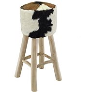 Genuine leather bar stool and solid teak - Bar Stool
