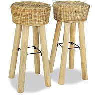Bar stools 2 pcs natural rattan - Bar Stool