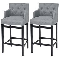 Bar stools 2 pcs light gray textile - Bar Stool