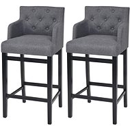 Bar stools 2 pcs dark gray textile - Bar Stool