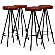 Bar stools 4 pcs genuine leather - Bar Stool
