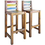 Bar Stools 2pcs Solid Recycled Wood - Bar Stool