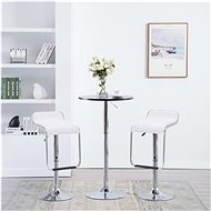 Swivel bar stools 2 pcs white faux leather - Bar Stool
