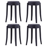 Stackable chairs 4 pcs black plastic - Bar Stool