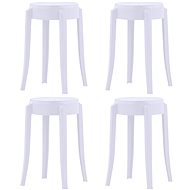 Stackable chairs 4 pcs white plastic - Bar Stool