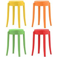 Stackable chairs 4 pcs multicoloured plastic - Bar Stool