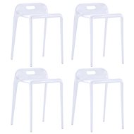 Stackable chairs 4 pcs white plastic - Bar Stool