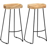 Gavin bar stools 2 pcs solid mango wood - Bar Stool