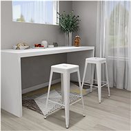 Stackable bar stools 2 pcs white metal - Bar Stool