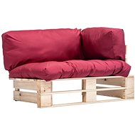 Garden Sofa made of Pallets with Red Pillows Pine 277481 - Garden Sofa
