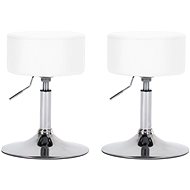 Bar stools 2 pcs white artificial leather - Bar Stool