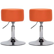 Bar stools 2 pcs orange faux leather - Bar Stool