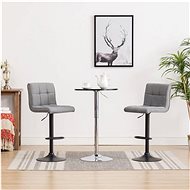 Bar stools 2 pcs light gray textile - Bar Stool