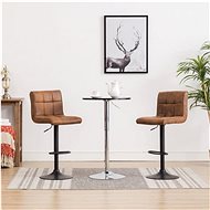 Bar Stools 2 pcs Brown Artificial Brushed Leather - Bar Stool