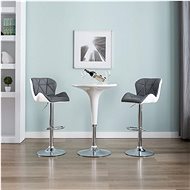 Bar Stools 2 pcs Grey Faux Leather - Bar Stool