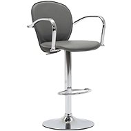 Bar stool with armrests gray faux leather - Bar Stool