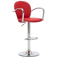 Bar stool with armrests red faux leather - Bar Stool