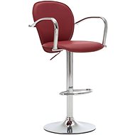 Bar stool with armrests burgundy faux leather - Bar Stool