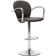 Bar stool with armrests brown faux leather - Bar Stool