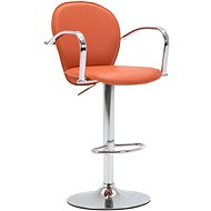 Bar stool with orange faux leather armrests - Bar Stool