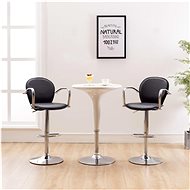 Bar stools with armrests 2 pcs black faux leather - Bar Stool