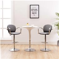 Bar stools with armrests 2 pcs gray faux leather - Bar Stool