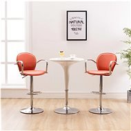 Barové stoličky s podrúčkami 2 ks oranžové umelá koža - Barová stolička