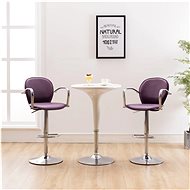 Bar stools with armrests 2 pcs purple faux leather - Bar Stool