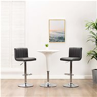 Bar stools 2 pcs gray faux leather - Bar Stool