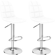 Bar stools 2 pcs white artificial leather - Bar Stool
