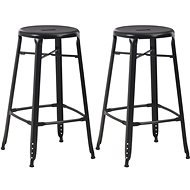 Bar stools 2 pcs black steel - Bar Stool
