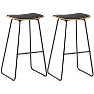 Bar stools 2 pcs black faux leather - Bar Stool