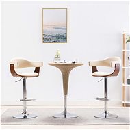 Bar Stools 2 pcs Cream Bent Wood and Artificial Leather - Bar Stool