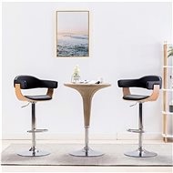 Bar stools 2 pcs black bent wood and artificial leather - Bar Stool