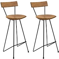 Bar stools 2 pcs solid teak - Bar Stool
