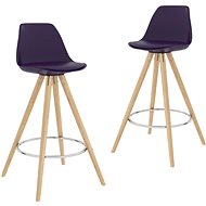 Bar stools 2 pcs lilac PP and solid beech wood - Bar Stool
