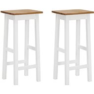 Bar stools 2 pcs solid oak wood - Bar Stool