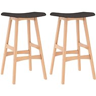 Bar stools 2 pcs brown textile - Bar Stool