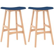 Bar stools 2 pcs blue textile - Bar Stool