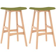 Bar stools 2 pcs green textile - Bar Stool