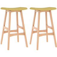 Bar stools 2 pcs mustard yellow textile - Bar Stool