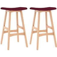 Bar stools 2 pcs burgundy textile - Bar Stool