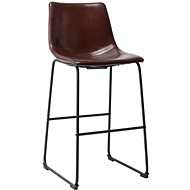 Bar stool glossy brown faux leather - Bar Stool