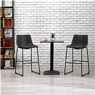 Bar stools 2 pcs gray faux leather - Bar Stool