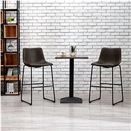 Bar stools 2 pcs dark brown faux leather - Bar Stool