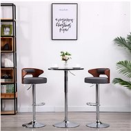 Bar stools 2 pcs dark gray bent wood and textile - Bar Stool