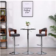 Bar stools 2 pcs dark gray bent wood and textile - Bar Stool