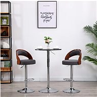Bar stools 2 pcs dark gray bent wood and textile - Bar Stool