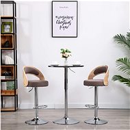 Bar stools 2 pcs taupe bent wood and textile - Bar Stool