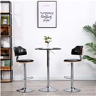 Bar stools 2 pcs black bent wood and artificial leather - Bar Stool